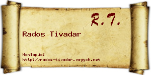 Rados Tivadar névjegykártya